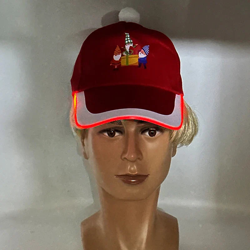 Hot LED Light Up Baseball Cap Neon Colorful Glowing Adjustable Sun Hats For Women Men Night Running Caps Travel Supplies