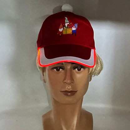 Hot LED Light Up Baseball Cap Neon Colorful Glowing Adjustable Sun Hats For Women Men Night Running Caps Travel Supplies