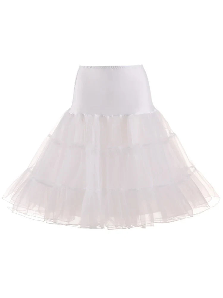 Pleated Vintage Voile Underskirt Ballet Tutu Skirts for Women 50s Retro Skirt Wedding Elegant Party Petticoat