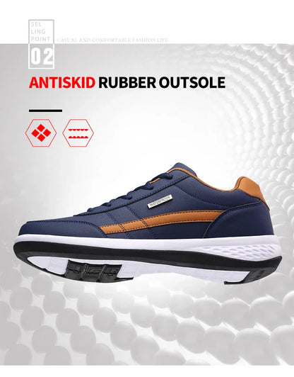 Calçados Masculinos Tênis Impermeáveis de Caminhada Primavera Outono Lazer Sapatos Esportivos de Couro Masculino Antiderrapantes Tênis para Homens
