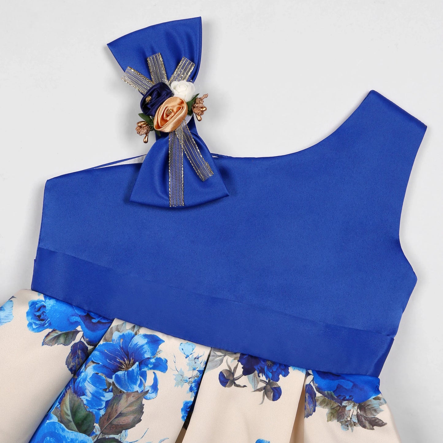 Off-the-Shoulder Dress European and American Princess Dress Girls' Printed Formal Dress Children's Hostess Dress