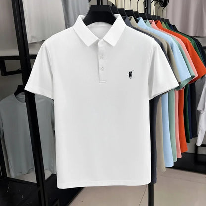 Luxury brand pony embroidery short sleeve polo shirt summer breathable solid color casual men T-shirt fashion high-end Paul top