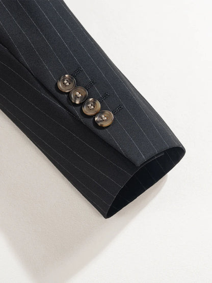 High-quality striped suits for men slim fit luxurious and elegant men's business suit 3-piece set party full men's suit