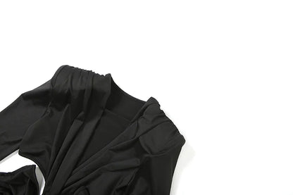 Waistless V-neck Women Maxi Dresses Classic Elegant Lapel Full Sleeve V-neck Sheath Vestidos Female High Street Bodycon