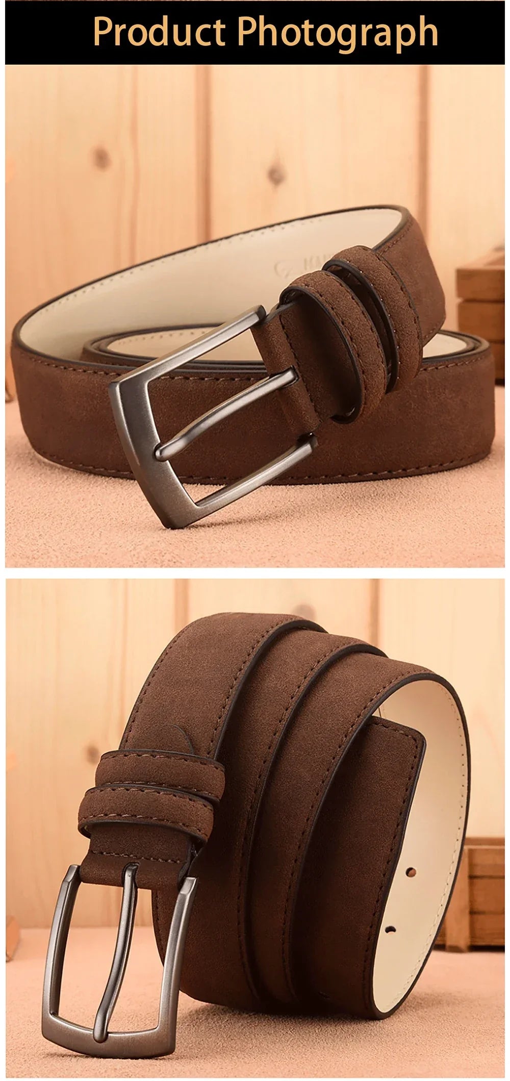 Men'S Suede Belt Retro Trend Alloy Buckle Men'S Belt Large Size Genuine High-End Belt 2023 New, Gift For Boyfriend And Dad