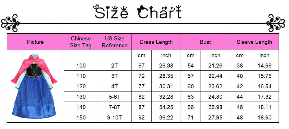 Kids Princess Costume Children Elsa Anna Halloween Dress Girl Cinderella Snow White Dress Rapunzel Mermaid Pageant Disguise