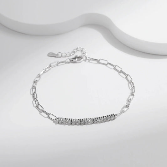 Sparkling D Color Moissanite Bracelet 925 Sterling Silver Lock Stackable Trendy Bracelets For Women Jewelry With Gift Box