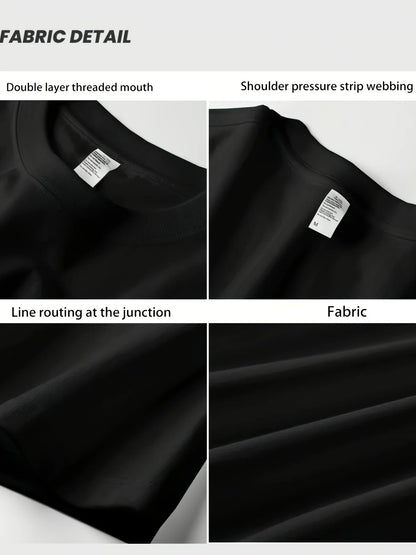 100% cotton men's casual loose T-shirt fashionable trendy brand pattern printed breathable round neck short sleeved top