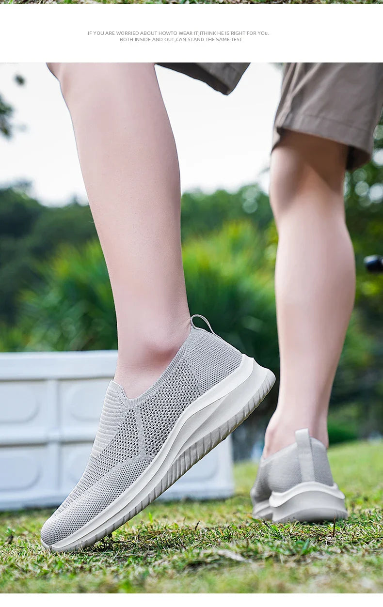 Men's Vulcanized Shoes Fashion Breathable Outdoor Mesh Casual Sneakers Lightweight Comfortable Men Tenis Masculino Walking Shoes