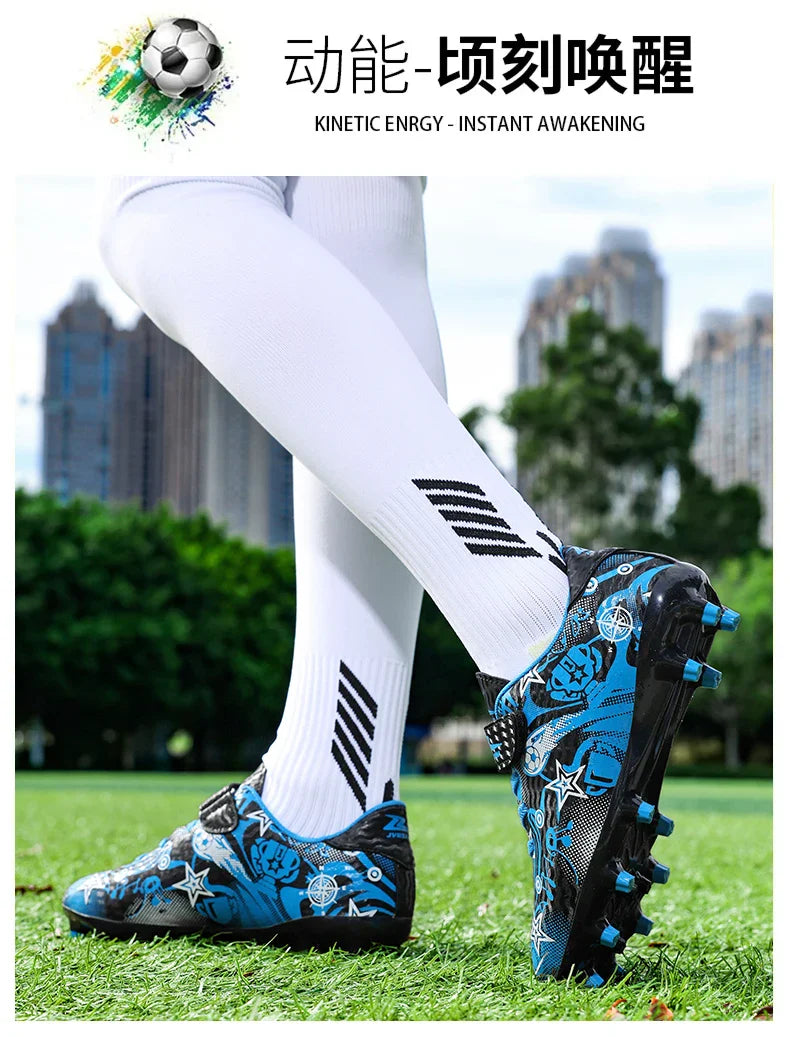 New Youth Soccer Shoes Kids Football Boots Professional Training Non-Slip Indoor Outdoor Futsal Cleats Sneakers Breathable 28-39