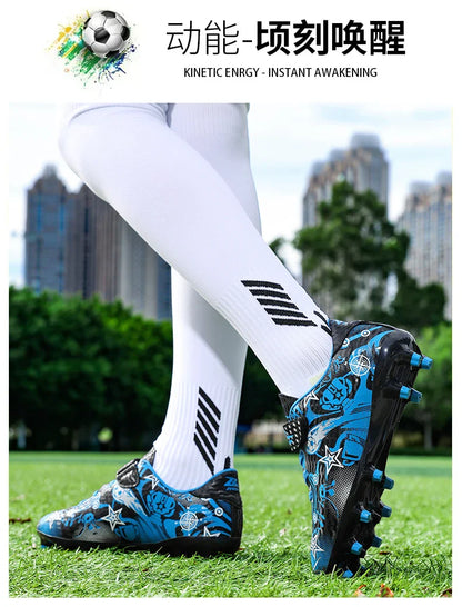 New Youth Soccer Shoes Kids Football Boots Professional Training Non-Slip Indoor Outdoor Futsal Cleats Sneakers Breathable 28-39