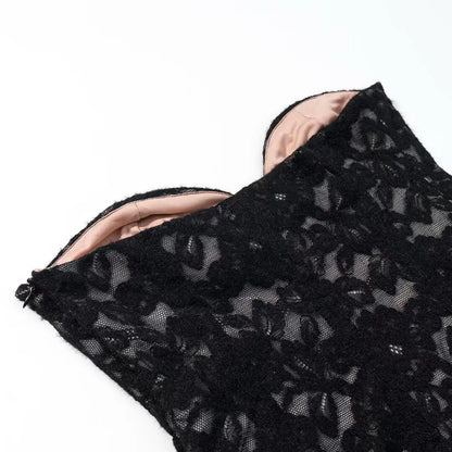 2026 Sexy Chic Black Lace Party Tops Strapless vest Short Evening Club Corset Tops Fashion Y2K Girl Streetwear Tops