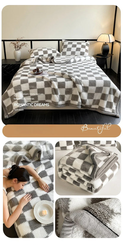 New Grade A Half-sided Velvet Autumn Winter Keep Warm Blankets for Bed Soft Fluffy Warmth Sofa Blanket Shawl Napping Blankets