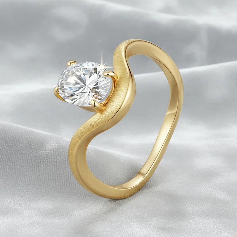 New 8*6mm 1.5CT Oval Cut Moissanite Rings for Women Sparkling S925 Sterling Silver Wedding Fine Jewelry  Plated 18k Gift