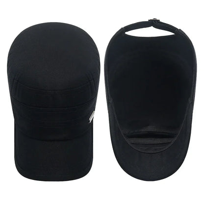 Spring and Summer Simple Cotton Adjustable Cadet Flat Cap Sun Hat Trucker Caps Dad Hats