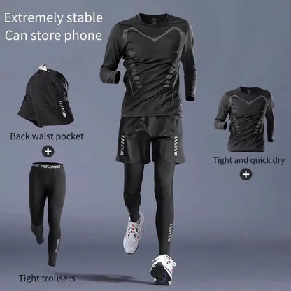 2025 new sports suit, men's running gear, suitable for leisure and outdoor fitness
