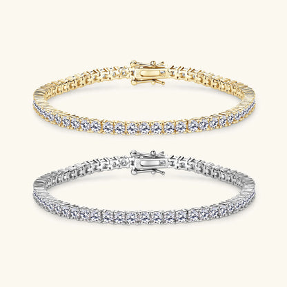 3mm D VVS1 Moissanite Tennis Bracelet S925 Sterling Silver Plated 18k White Gold Diamond Tennis Bracelets for Women