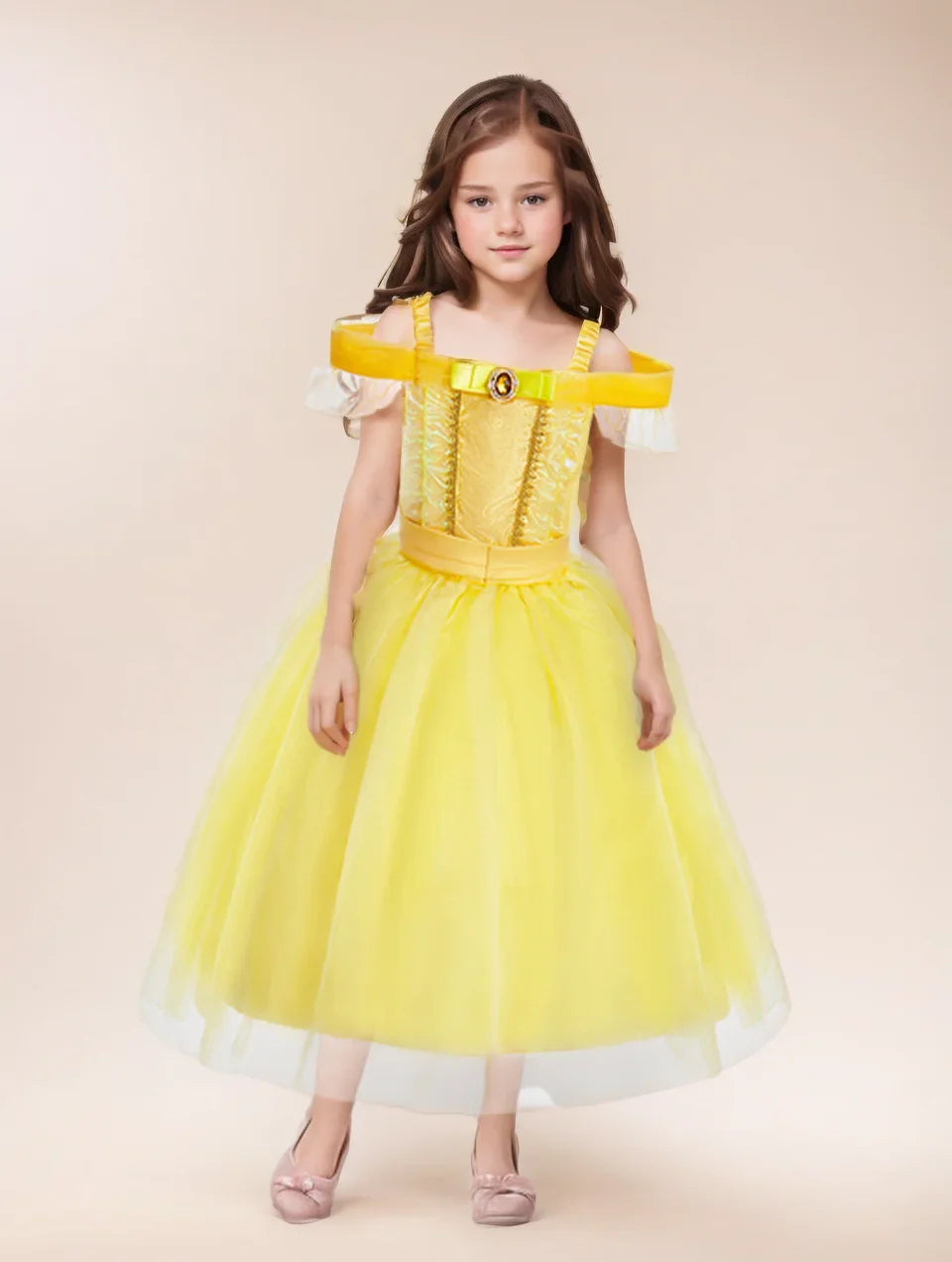 Girls Beauty and Beast Bell Costume Kids Summer Carnival 3 4 5 6 7 8 9 10 Years Dress Kids Princess Performance Cosplay Dresses