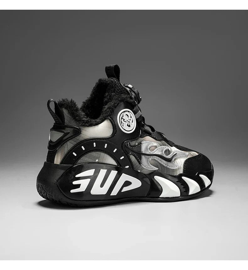 New autumn/winter 2025 children's basketball shoes with waterproof leather surface and training sports shoes for boys and girls