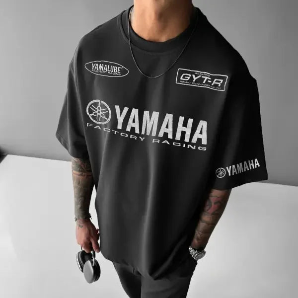 2026 Cotton Graphic Motorcycle Peripheral Printed Heavy Motorcycle Enthusiast Printed Half-sleeved Men's Women's T-shirts