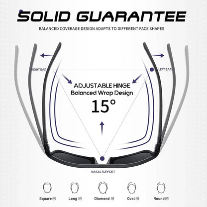 Square Polarized Sunglasses for Men Outdoor Fishing Sun Glasses