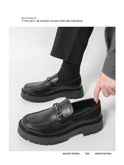 Trend Platform Casual Business Leather Shoes Men Formal Office Social Leather Loafers Male Derby Shoes Men's Dress Shoes