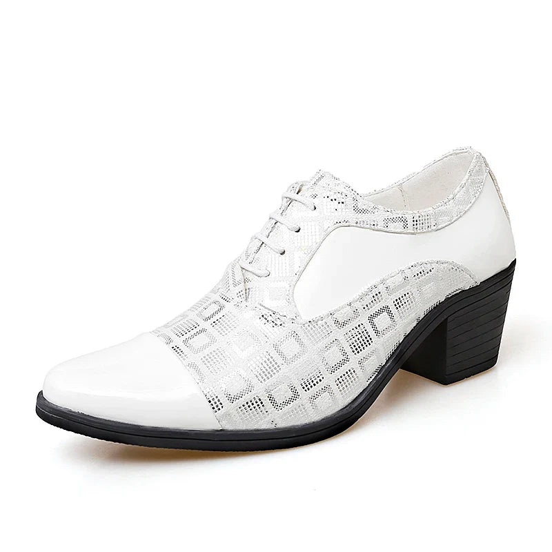 Men's High-heeled Leather Shoes Fashion Red Wedding Dresses Shoes For Men Luxury Formal Shoes Man zapatos de vestir
