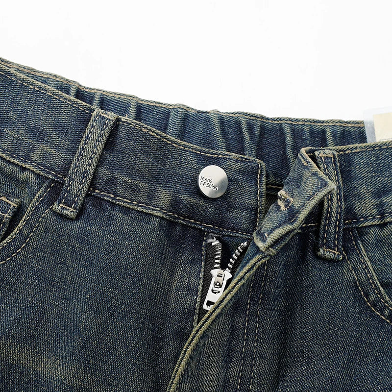 Men's American Style Loose Straight Leg Jeans Vintage Spring Summer New Arrival Drapey Trendy Wide Leg Long Pants