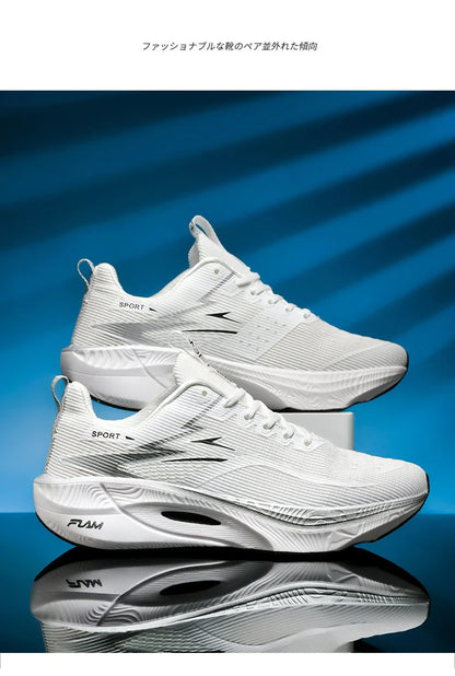 Men Sports Running Shoes Carbon Board Air Cushion Breathable Lightweight Women's Comfortable Athletic Nonskid Sneakers