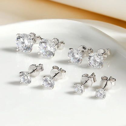 Moissanite Earring 0.2-2ct D VVS1 GRA Certified Lab Diamond 4 Claw s925 Sterling Silver Stud Earrings for Women Man