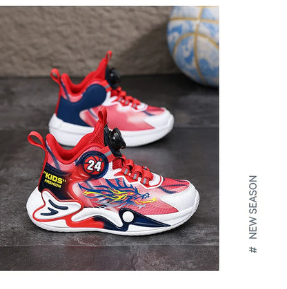 Luxury Boy Sneaker 2025 New Fashion Outdoor Kids Basketball Shoes Soft Sole School Children Sports Shoes for Boy 4 To 12 Years