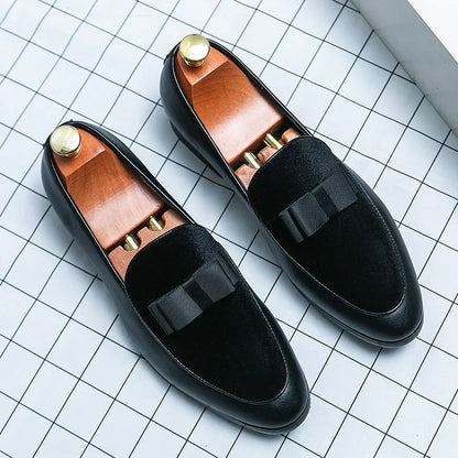 Social Leather Men British Business shoes Men Brogue Shoe Wedding Men's Dress Formal Shoes Large Size 48 Bow Loafers Male