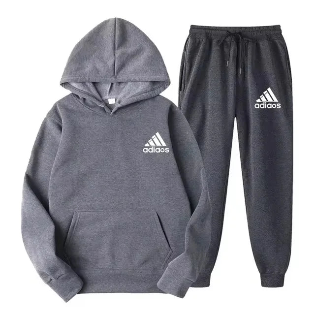 New hoodie set for both men and women, autumn and winter hooded, loose, fashionable, casual and sports pullover