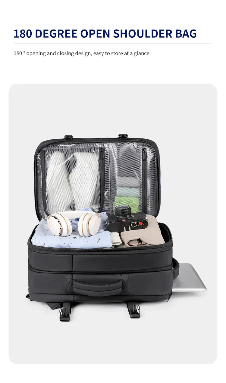 Men's Backpack with Expandable Vacuum Compression, Large Capacity, Dry and Wet Separation, Multifunctional Business Backpack for Short Business Trips