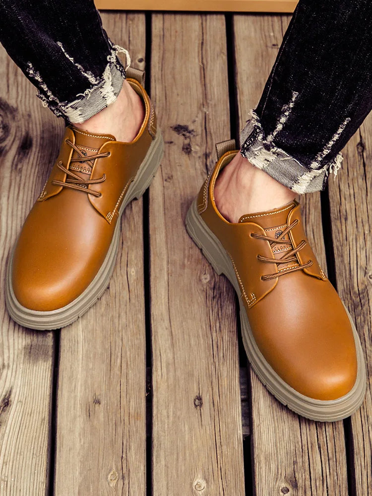 Handmade Men's Business Casual Shoes Comfortable Classic Lace-Up Work Shoes Fashionable Wedding Men's Footwear