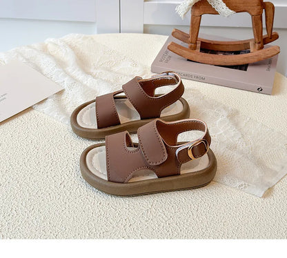 2026 Children Casual Beach Shoes for Girls Boys Summer New Fashion Korean Style Soft Sole Anti-slippery Versatile Roman Sandals
