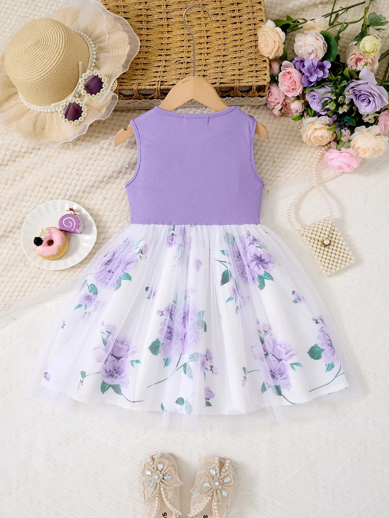 New Summer Children Dresses With Bow Print Casual Dress Outdoor Carnival Birthday Party Girl Clothes Cute Girl Skirt 2-10Y