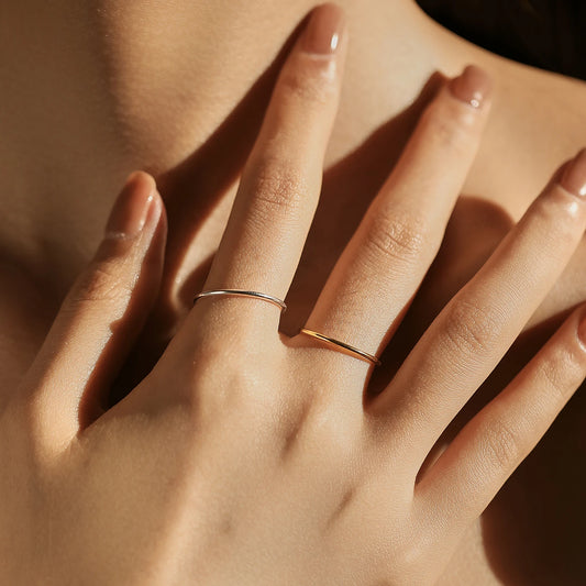 925 Sterling Silver Minimalist Thin Stackable Fashion Rings Classic Gold Color Fine Jewelry For Women Girl Party Gifts
