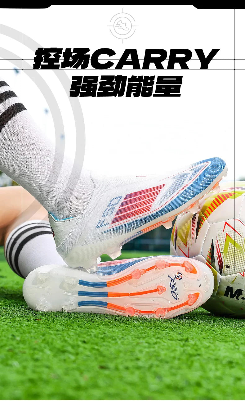 New Men Soccer Shoes Training Boys Sport Football Boots FG/TF Non Slip Match Breathable Adult Long Spikes Cleats Outdoor Sneaker