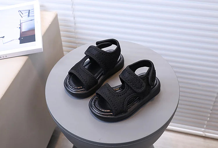 Summer Boy Casual Lightweight Cloth Vamp Beach Shoes Student Outdoor Girls Sandals Breathable Daily Platform Flat Sandals I05073