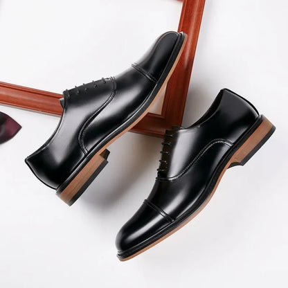 Office Men's round Toe Business Shoes Summer 2024 Formal Leather Oxford Derby Korean Style Wedding Single Shoes Microfiber