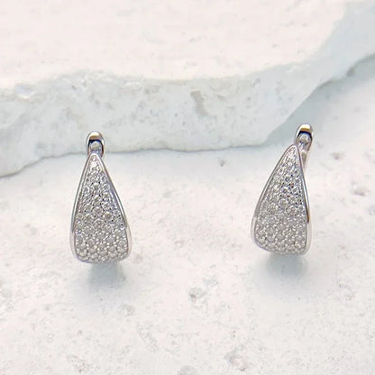 Full D Color Moissanite Earrings 925 Sterling Silver for Women Lab Diamond Plated White Gold Earrings Wedding Jewelry