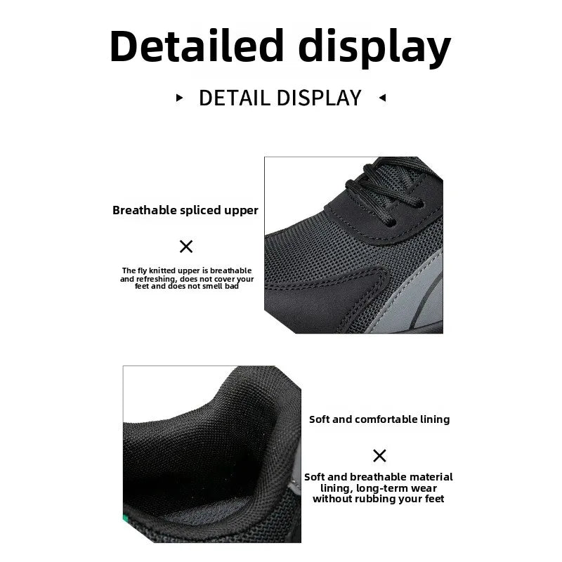 Men's Labor Protection Shoes Anti-Smashing Anti-Piercing Lightweight Breathable Wear-Resistant Safe Work Shoes