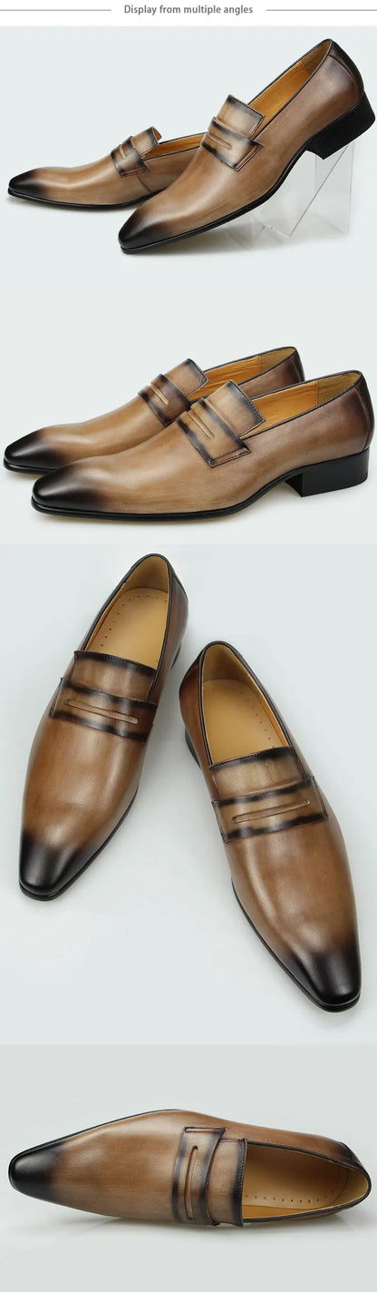 NEW Men's Luxury Loafers Cowhide Wear-resistant and Comfortable Leather Shoes Daily Dress Fashion Office Formal Shoes Leather