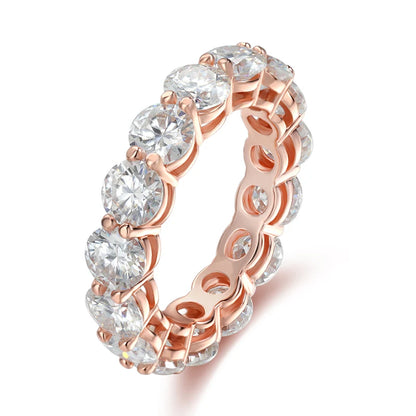 3/3.5/5mm Rose Gold Color All Moissanite Rings for Women Sparkling Wedding Ring 925 Sterling Silver Classic Jewelry Bands