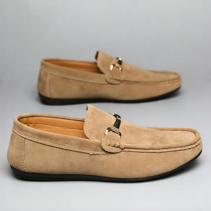 Classic Men's Suede Slip On Loafers Preppy Lightweight Breathable Wallking Driving Shoes Comfort Fashion Outdoor Men's Sneakers