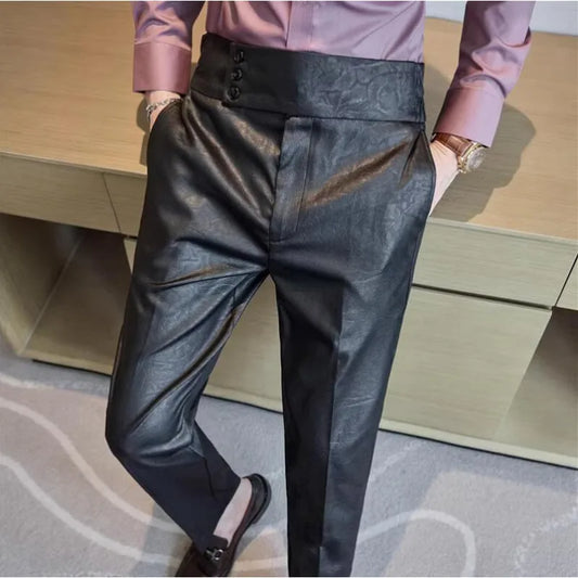 Men Boutique Bright Jacquard Suits Pants Male Formal Wear Trousers Quality Men Business Casual Pants High Waisted Suit Trousers