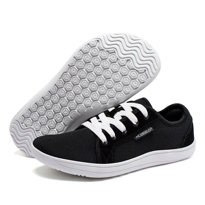 Tênis Esportivo Casual Unissex de Corrida com Cadarço e Zero Drop, Bico Largo, para Caminhada ao Ar Livre