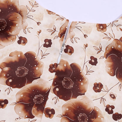 2026 summer new dress Europe and the United States small fly sleeve printed dress little girl host high-end performance clothing