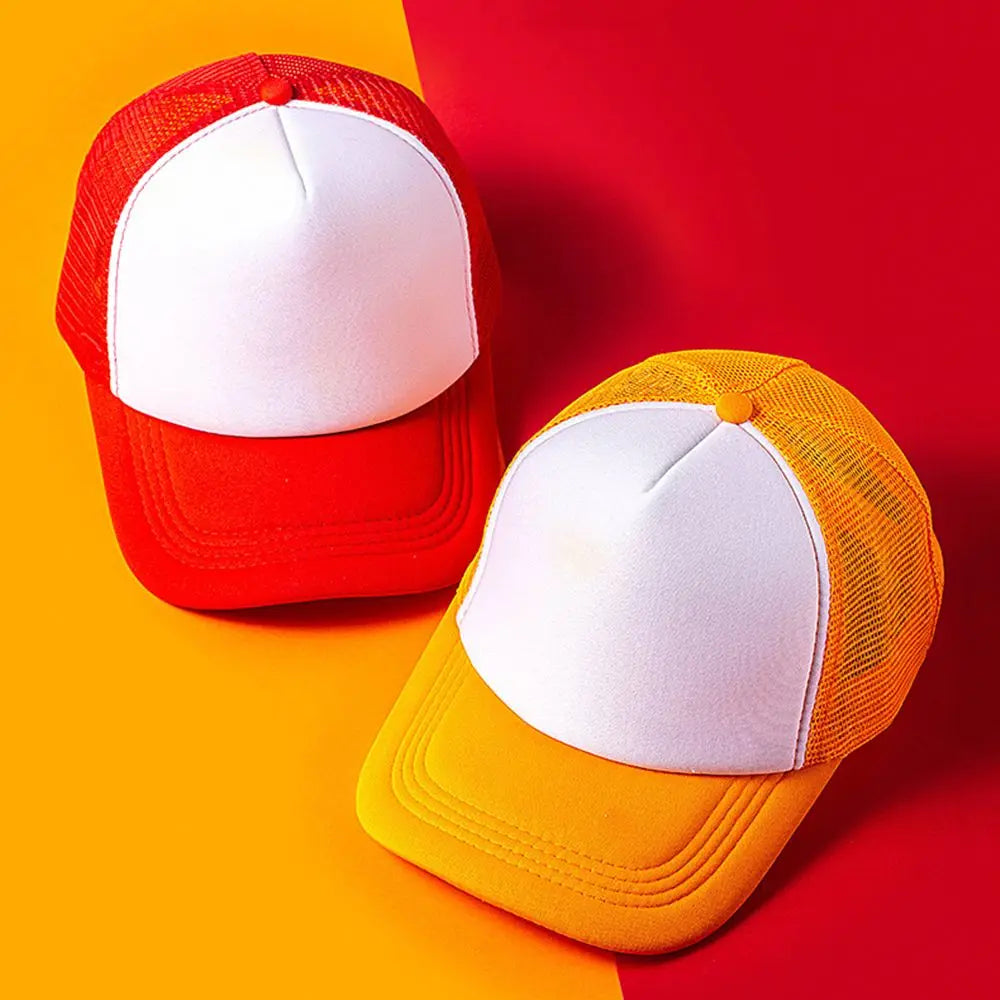 Fashion Unisex Plain Baseball Cap Adjustable Trucker Baseball Cap Snapback Mesh Curved Mens Womens Sun Summer Hat